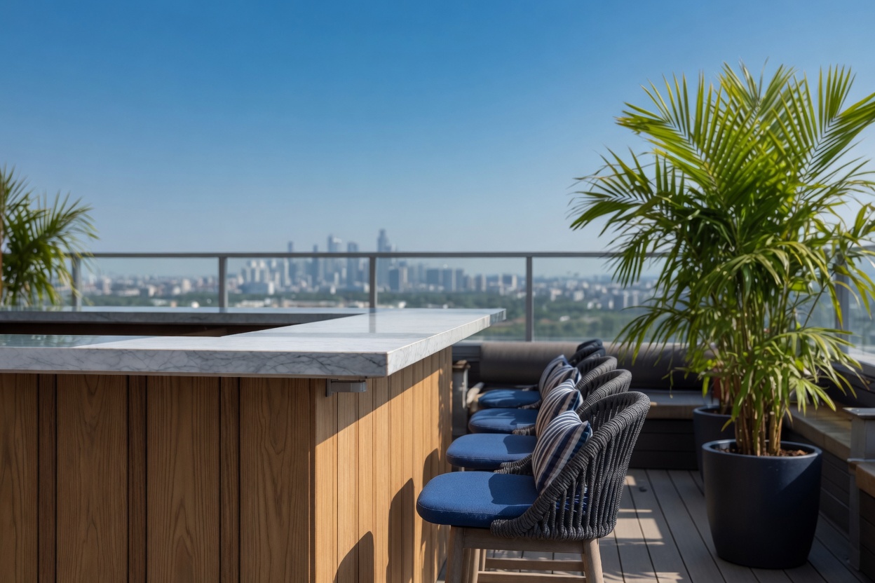 Skyline Terrace Rooftop - Bar setup